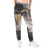 LAOLUCKY Damen Sweatpants Jogger Jersey Pants Mode Casual Sport Hose, Englische Bulldogge Räuchergetränk Wein Hund weiß, M