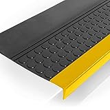 ANRO Stufenmatten Gummi außen/innen Treppenstufenmatten rutschfest Treppenstufen Matten gelb Größe 75x30x4