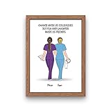 2 Krankenschwestern Freundschaft Memory Poster | Personalisiertes und Beste Geschenk für Krankenschwester (DIN A4)