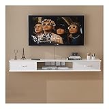 An der Wand montiert Fernseher Kabinett, weißer schwimmender Regalspeicher Fernseher Konsole Dekorationsrahmen, Home Media Entertainment Storage Rack (Size : 120 * 24 * 16cm)