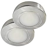 LED Möbelaufbauleuchte 12V ultra flach 2 x 2.4W Finja 160lm mit LED Trafo und 230V Zuleitung mit Schnurschalter 3000K Warmweiß Aufbauhöhe 15