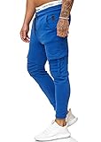 OneRedox Herren Jogging Hose Jogger Streetwear Sporthose Modell 1214 Blau XXL