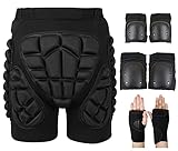 QDY -Protective Padded Shorts 3D Protection Hip Butt Eva Padded Short Pants Impact Pants Hüftschutz Für Herren Damen Schutzausrüstung Für Ski Eislaufen Snowboarden,C2,S
