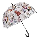 Unbekannt Stockregenschirm Katze, Regenschirm sturmfest, winddicht, Windproof, Regenschutz, bunt, 83cm x 75cm, Kunststoff, M
