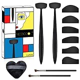 NICEKOOL® Applikator Lidschatten Make up Tool, Lidschatten Tools11 in 1 Eyeshadow Kit, faul schnelle Augen Make up Tool, 2 Stab, 6 Silicone Shapes, 2 Augenpinsel, 1Puderquaste, für Frauen M