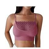 HNXMJ Sexy Brusttops der Frauen,eng anliegender Spitzen-Patchwork-BH,Nahtloser BH,Korsett,umwickelte Brust,Camisole (Color : Pink, Größe : XL)