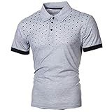 CFWL Sommer T-Shirt Herren Kurzarmhemd Mode Kurzarm Bedruckt Schmal Geschnittene Kurzarm Gestreift Hemd Aus Bambusfaser Umweltfreudlich Elastisch Slim Fit FüR Freizeit Business Grey2 XXXXL