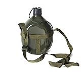 FELDFLASCHE 1,4L Alu Grün Camping Trinkflasche Aluminium Wandern Militär Jagd 09