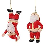TOYANDONA Weihnachtsbaum Anhänger Weihnachtsmann Figur Lustig Weihnachtsanhänger Geschenkanhänger Dekohänger Christbaumanhänger Christbaumschmuck für DIY Weihnachtsbaum Tür Wand Deko 2 Stück
