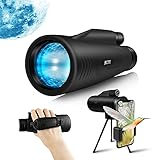 Starscope Monokular Fernglas Monocular Handy Teleskop Monokulare HD 12x50 Fernrohr Erwachsene Wasserdicht mit Smartphone Halter und Stativ für Vogelbeobachtung/Camping/Reisen/Jagd/Konzert Ballsp