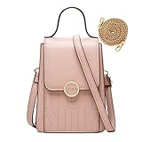 HAIWILL Kleine Crossbody Clutch Leder Handytasche zum Umhängen Damen Geldbörse Handy Umhängetasche Schultertasche Brieftasche für iPhone 13/13 Pro/12/12 Pro Handy unter 6.5'' (Rosa)