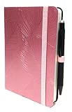 SEVEN CARTOMANIA 2022 17 x 12 cm Tagesplaner elegant Fuchsia Rosa Grafik Blätter mit festem Block Antibakteriell und Stift inklusive + gratis L