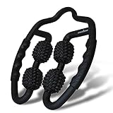 easeZone Muskel-Massageroller, Massageroller Beine, Oberschenkel, Wade, Nacken, Arme. Anti Cellulite & Entspannung, Massagegerät mit Griff für Selbstmassage. Triggerpunkt & Faszien-Roller (Black)