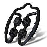 easeZone Muskel-Massageroller, Massageroller Beine, Oberschenkel, Wade, Nacken, Arme. Anti Cellulite & Entspannung, Massagegerät mit Griff für Selbstmassage. Triggerpunkt & Faszien-Roller (Black)