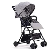 Gute Qualität Kinderwagen Buggys Kinderwagen Ultra Light Folding kann Reclining Child High Landscape Baby Umbrella Kinderwagen sitzen Baby Standardkinderwagen (Color : Grau)