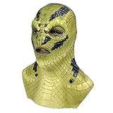 Halloween Terror Lustige Schlange Monster Schlange Python Kopfmaske Weihnachten Cosplay Partei-Harz-Kopf-Kostüm Hauben-Show-Party Props Adult Festival-Spielzeug-Geschenk-Maske (Color : Green)