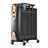 SZHWLKJ Öl gefüllt Radiator Heater, bewegliche Raumheizung, einstellbare Temperatur, Überhitzungsschutz, for Schlafzimmer, Innengebrauch, schnelle Heizung, Energiesp
