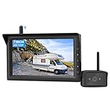 AUTO-VOX W10 Kabellos Digital Rückfahrkamera Set mit 7‘’ Split-Screen Monitor, Infrarot-Nachtsicht-Rückfahrkamera für Auto, LKW, Wohnmobil, Anhänger, V