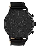 Oozoo Herrenuhr Chrono Look mit Lederband 48 MM Schwarz C10544