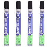 Cabilock Fugenmasse Fugenstift Fugenmörtel Fliesen Stift Fugenmörtel Restaurierung Stift Fugen Reparatur Marker Erneuern Reparatur Marker für Fliesen Wand Boden Flur Schwarz 4 Stück