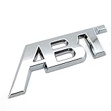 XCBW ABT 3D Chrome Auto Emblem Abzeichen Auto Aufkleber Aufkleber Ersatz für A-UDI, für V-W,Silb