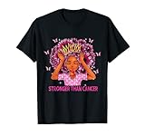 Schwarze Frauen Queen Stronger Than Breast Cancer Pink Ribbon T-S