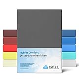 etérea Comfort Jersey Spannbettlaken 180x200-200x200 cm - 100% Baumwolle Boxspring Spannbetttuch Bettlaken bis 25 cm M