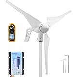 Pikasola Windturbine Generator 12V 400W mit einem 30A Hybrid-Laderegler Als Solar- und Windladeregler, der max. 500W Solarpanel für 12V Batterie hinzufügen k