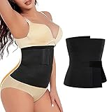 ASKSA Tiktok Damen Bauchband Snatch Bandage Wrap Lumbar Waist Support Trainer Gürtel Trimmer Body Shaper, Bauchgürtel nach der Geburt, Rückenbandagen Postpartale Erholung für Frauen(Schwarz,4M)