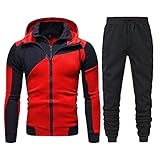 Xiart Trainingsanzüge Für Herren, Fitness Sporthose und Trainingsjacke Atmungsaktiv Sweatjacke mit praktischen Seitentaschen Track Suit Sweat Pants Hosen Jogging-Anzug Oberteil für Gym Warm Track