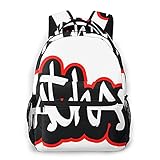 ZhangyJ Rucksack für Teens Herren Damen Aufbewahrungspaket,Nathan Graffiti Schriftart Name Hip-Hop D, Business Casual Schultasche Reise-Laptop-Tagesrucksack