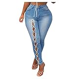 VRTUR Damenjeans Hose Damenjeans Jeanshose Jeanshosen Slim Legs Jeanshose Röhrenjeans Jeans High Waist Damen Skinny Jeans J