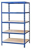 Schwerlastregal 177x100x60 cm blau 5 Böden 175 kg Werkstattregal Reifenregal Archivregal Lagerreg