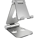 Tablet Halterung Handy, 1 Stück Faltbarer Handy Halter, Verstellbare Ständer, Tisch Tablet/Handy Stand, Stabiler Tablette Ständer für iPad Air/Pro(Silber)