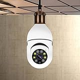 E27 Home Überwachungskamera, 1080P Glühbirne Kamera Alarmanlage mit 2.4GHz WiFi, 360°Panorama-Wireless-Überwachungskameras mit Nachtsicht, Zwei-Wege-Audio, für Innen/Außen Bewegungserkennung