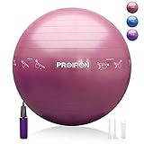 PROIRON Yoga Ball Übungsanleitung G edruckt Gymnastikball 55cm 65cm 75cm Schwangerschaft Balls Anti-Burst Sitzball mit Pumpe für Fitness Pilates Physiotherap