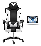 GAOFEN Sessel Bürostuhl E-Sports Stuhl Schreibtisch und Stuhl Ergonomischer Bürostuhl Racing Spiel Sessel Lift Schwenkstuhl High Back Computerstuhl (Color : Black White)