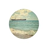 Vintage Nautical Cargo Ship bei Ocean Sea Runde rutschfeste Gummi Mousepad Mauspads Matten Fall Abdeckung für Office Home Frau Mann Mitarbeiter Chef Arb