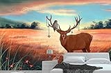 FHOMEY Tapete Wandbild 3D Fototapete 3D Wandbilder Tapete Tiere Wand Europa Typ Grünland Einstellung Wanddekoration 3D Raum Tapete-350 * 245C