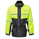 JDC Wasserdichte Motorrad-Regenüberzugsjacke Hohe Sichtbarkeit - SHIELD - Gelb/Schwarz - M