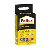 Pattex Kraft-Mix Extrem Schnell, extrem schnell härtender 2 Komponenten Kleber auf Epoxidharz Basis, 2K Kleber mit hoher Beständigkeit für viele Materialien, 2x12g Tub