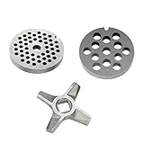 Wessper Lochscheibensatz für alle Fleischwolf Größen 5 / 4MM + 8MM und 1 zweiseitiges Kreuzmesser - für Fleischwolf Jupiter - Bosch - Zelmer - Alexanderwerk