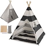 Ejoyous Kinder Zelte, Spielzelt Tipi Zelt Kindertippi Zelt Babyzelt mit Fenster und 2 Taschen für Jungen & Mädchen Indoor Outdoor 160 x 123 x 123 cm(#2)