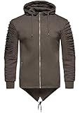 Rock Creek Herren Hoodie Cardigan Sweatjacke mit Kapuze Kapuzenpullover Pullover Herrenjacke Übergangsjacke H-161 Dunkelgrau M