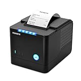 Thermodrucker Bondrucker 80mm Quittungsdrucker MUNBYN 260mm/s Bon drucker Auto-Cut Kassenlade, Hochgeschwindigkeits Ethernet (LAN), ESC/POS eingestellt-EU Schw