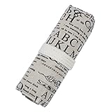 SIPLIV Leinwand Roll-up Bleistift Wrap, Reisen Zeichnung Färbung Bleistifte Tasche für Künstler, Englisch Zeitung Stil 72 Löcher (Bleistifte sind nicht enthalten)