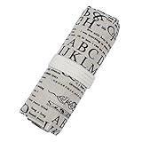 SIPLIV Leinwand Roll-up Bleistift Wrap, Reisen Zeichnung Färbung Bleistifte Tasche für Künstler, Englisch Zeitung Stil 72 Löcher (Bleistifte sind nicht enthalten)