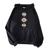 Damen Sweatshirts Damen Lässiger Kapuzendruck Damen Bluse Sweatshirt Tops Damen Tops Langarm T-Shirts Casaul Tee B