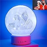 3D Mondlicht Kundenspezifisches Fotolicht Personalisiertes Mondprojektionslicht Gedrucktes Fotolicht Weihnachten für Frauen/Männer(18cm-3 Farbe)