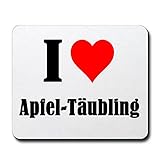 Gaming Mauspad 'I Love Apfel-Täubling' in Weiss, eine tolle Geschenkidee die von Herzen kommt| Rutschfestes Mousepad | Geschenktipp: Weihnachten Jahrestag Geburtstag Liebling
